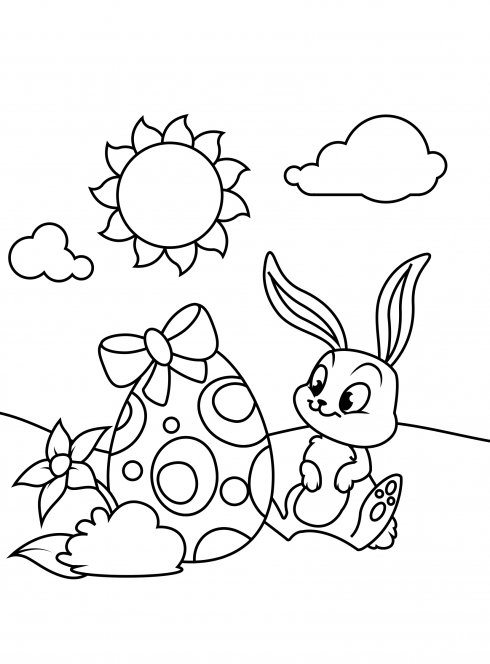 Oeuf trouvé par un lapin