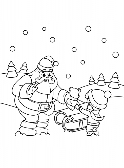 Père Noël et enfant